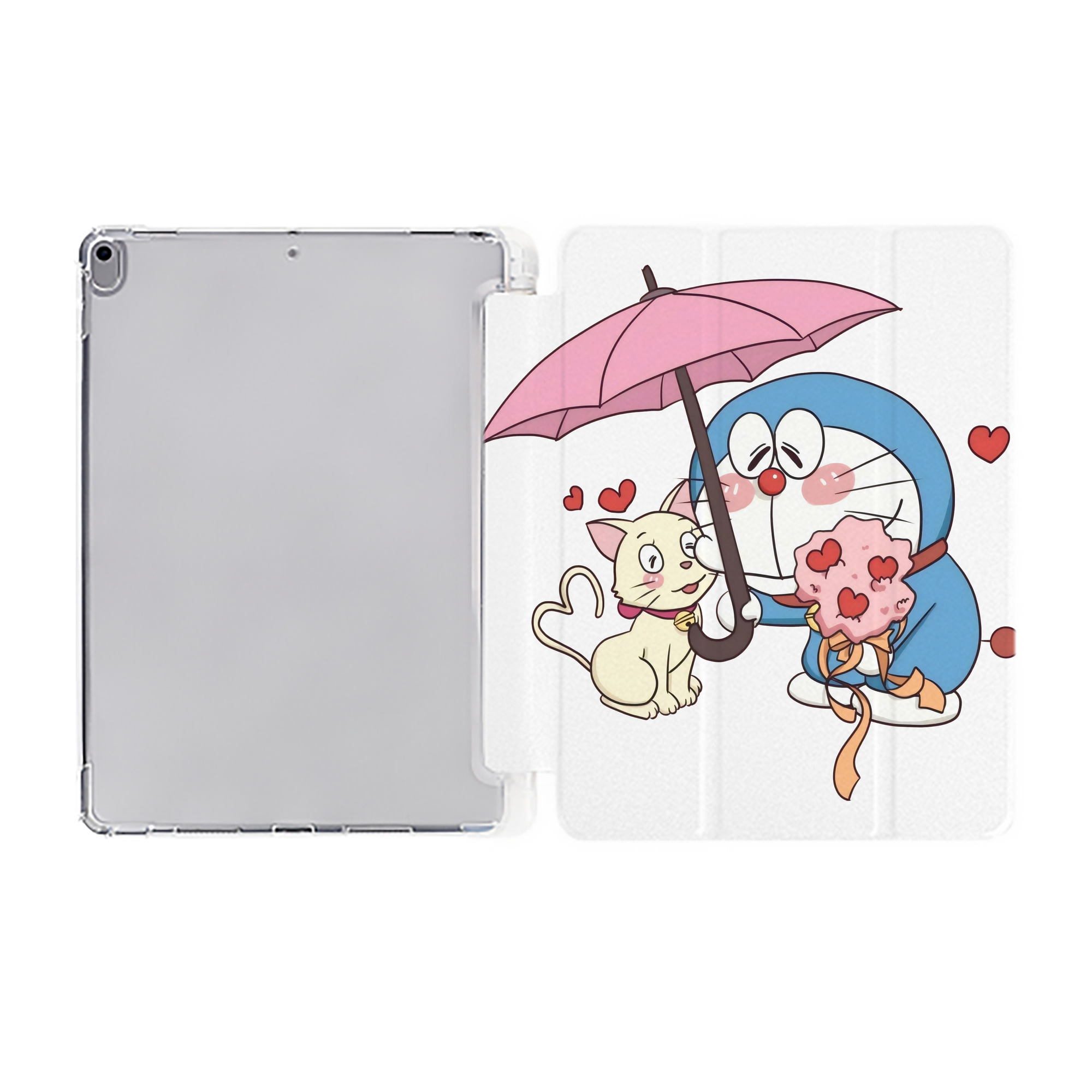 （画像用） ドラえもん Doraemon IPad ケース ペン収納付き 三つ折りスタンド PUレザー×シリコン 対応機種9.5/10.5/10.9インチ